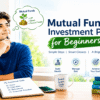a young indian investor thinking about mutual fund investment plans for beginners like SIP and 4 finanace related book on the table near his laptop