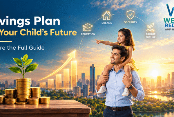 a father with his daughter is looking savings plan for child